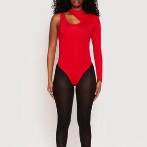 NWT Daisy Keyhole One Shoulder Bodysuit - red Size 3X